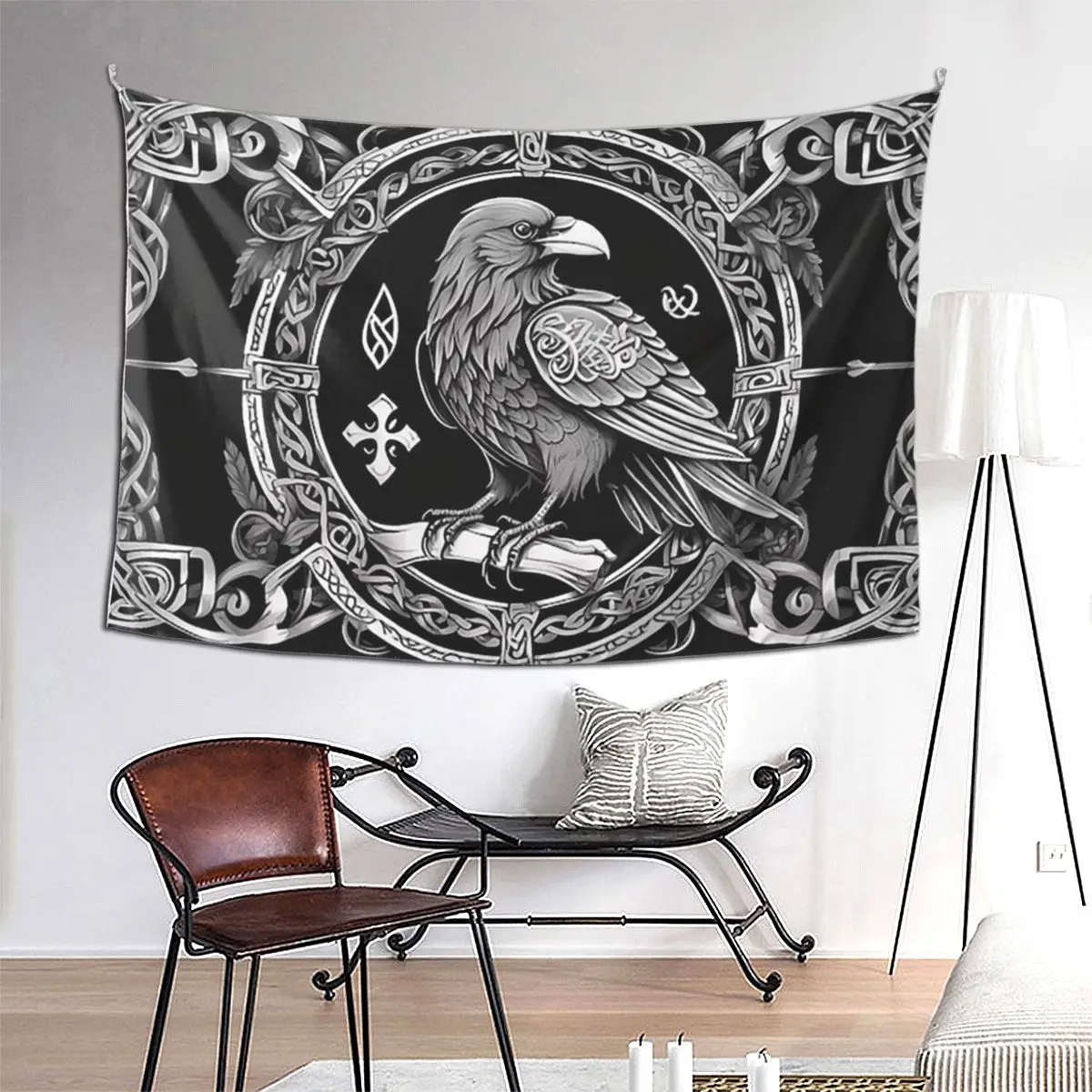 

Yggdrasil Raven Tapestry Art Wall Hanging Aesthetic Home Decor Tapestries for Living Room Bedroom Dorm Room