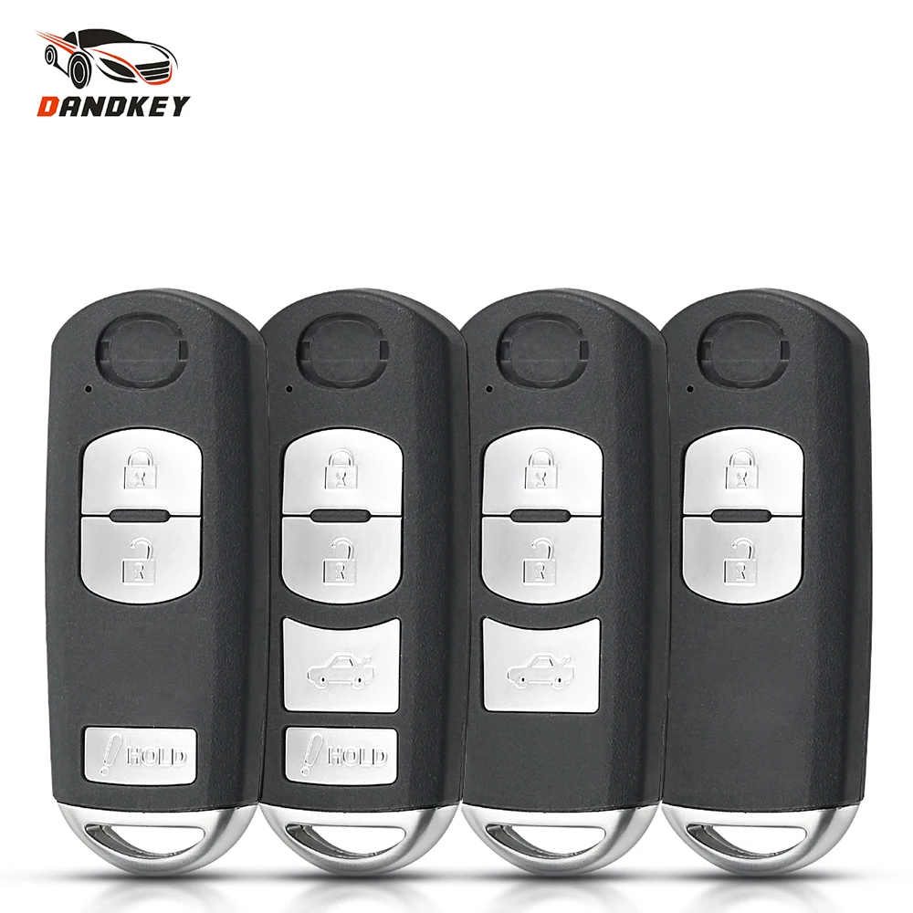 Dandkey Smart Remote Key Shell Case 2/3/4 Button Fit For Mazda X-5 Summit M3 M6 Axela Atenza With Emergency Key Blade