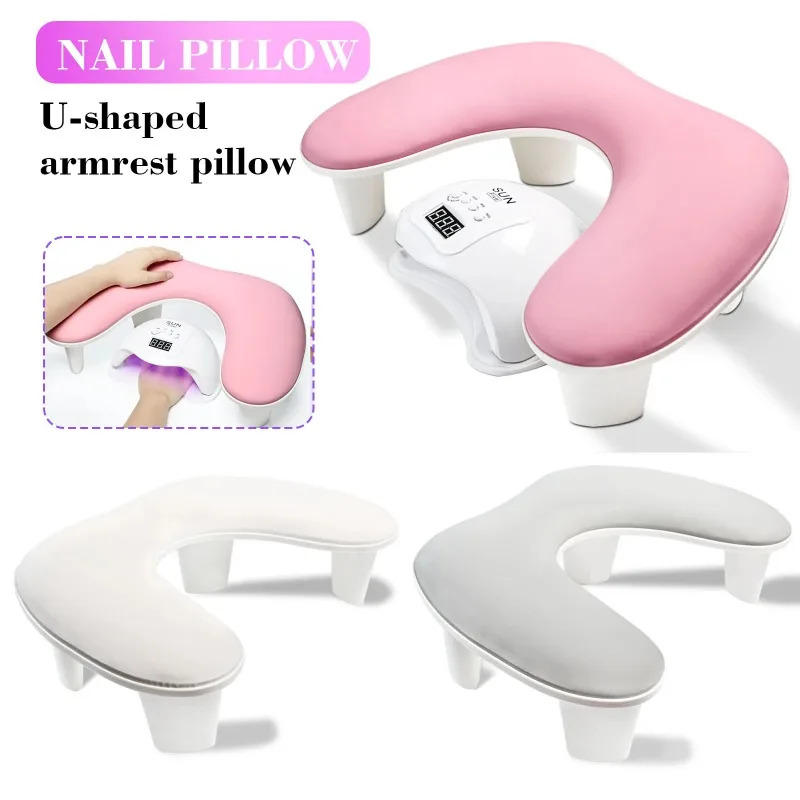 

Two Hands Nail Art Hand Pillow Portable Removable Stand Tilt Design Manicure Stand Hand Pillow PU Material Hand Pillow Cushion