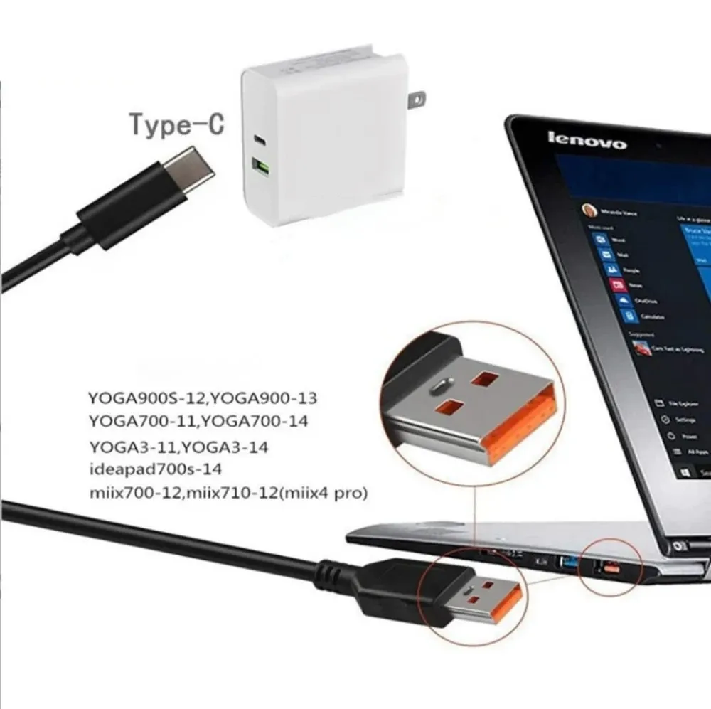 Lenovo用USBケーブルタイプC,LenovoYoga 3 Pro,Yoga4 pro,Yogara700,Yogara900,miix700用,1.8m