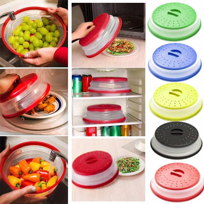 Microwave Splatter Cover  Folding Cover Fresh-keeping Cover Oil-proof Splash-proof Cover Cooking Lid Kitchen Tools