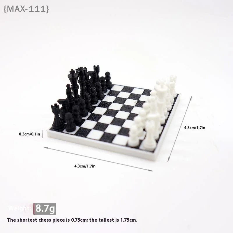 

【F2-MAX111】1:12 Dollhouse Mini Simulation International Chess Set - Children Miniature Chessboard Life Scene Decoration