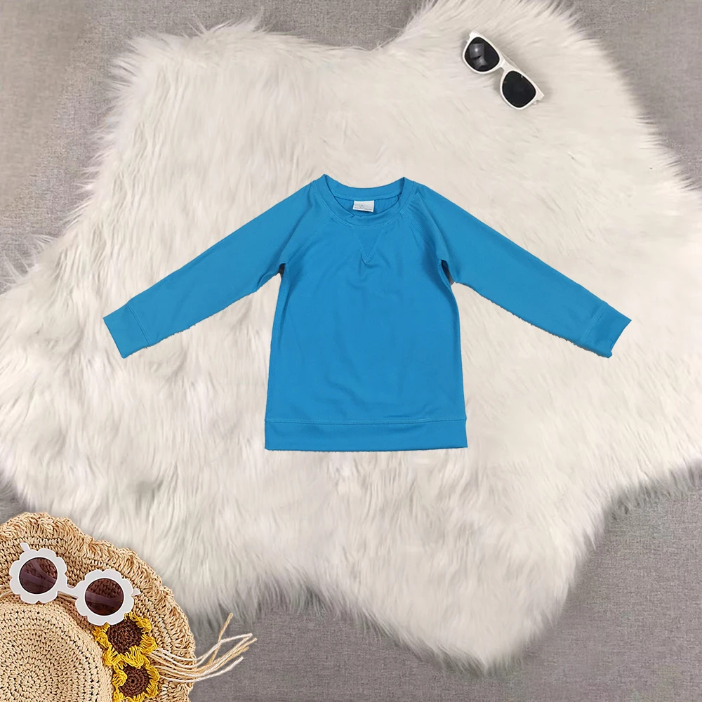 

8.14 Western Boutique children clothing Baby Girls Hot Blue Long Sleeves Yoga Shirts Tops