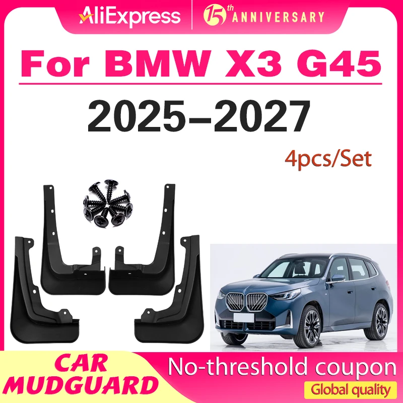 

4pcs Car Mudguards for BMW X3 G45 X3M50 2025~2027 2026 Mud Flaps Flare Flap Front Rear Wheel Fender Splash Part Guard Accessorie