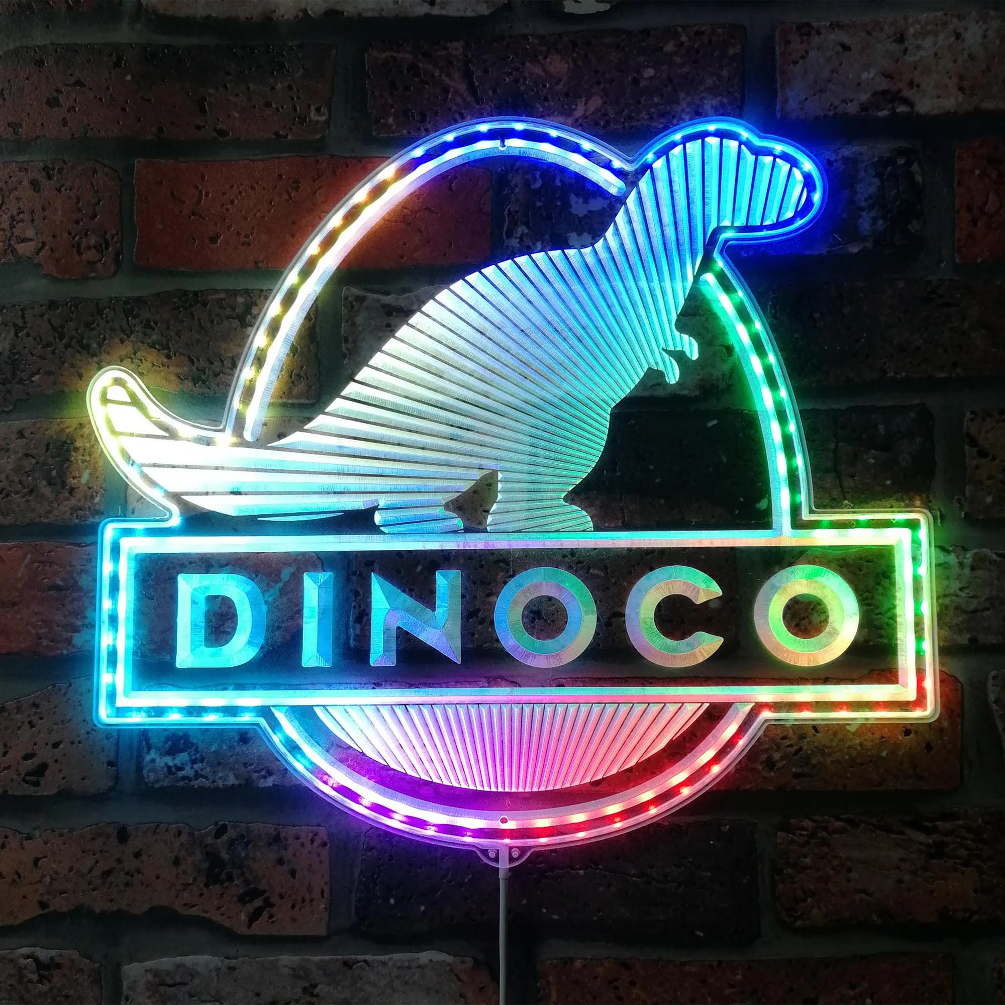 

Неоновая светодиодная вывеска Dinoco Gas Company, светодиодная вывеска ночного света для геймера, неоновая вывеска для игровой комнаты