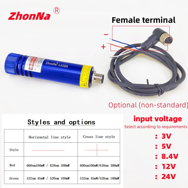 Technologie de positionnement laser, ligne horizontale et croix en option, DC3V à 24V, 660nm, rouge, équipement de travail de calcul et de coupe de