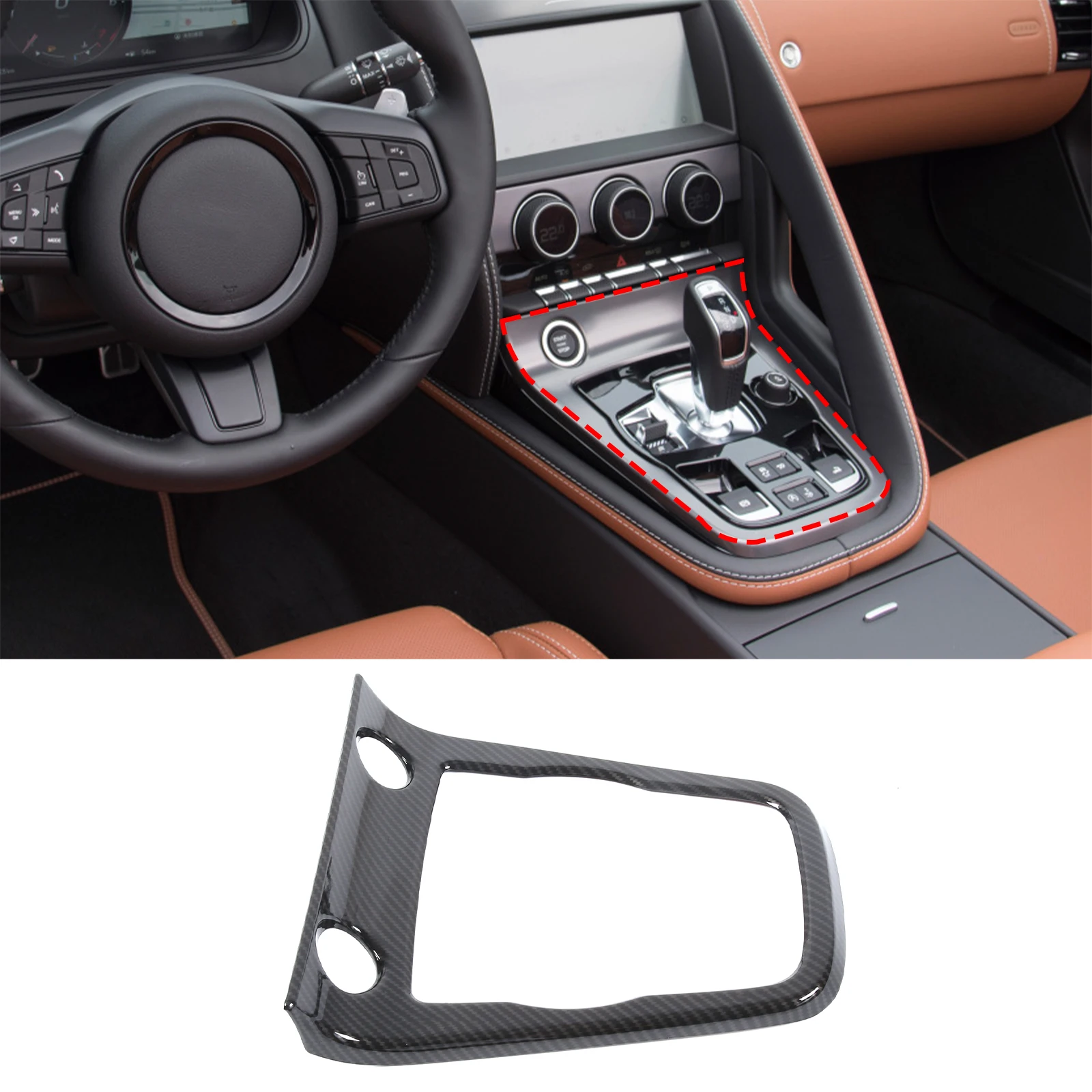 

For Jaguar F-TYPE 2013-2022 ABS Material Car Center Console Gear Shift Control Frame Gearshift Panel Cover Car Accessories