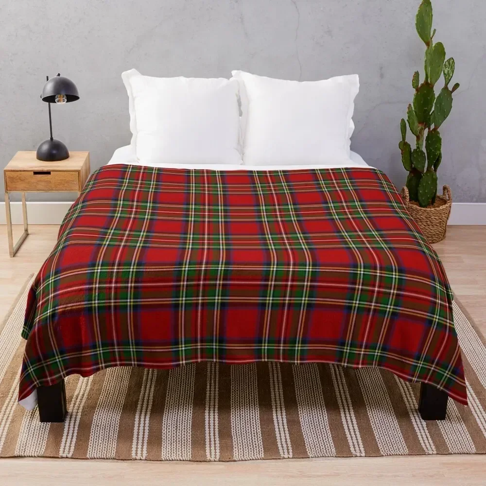 

Royal Stewart Tartan Plaid Throw Blanket Foldable Soft Warm Blanket for Outdoor Use