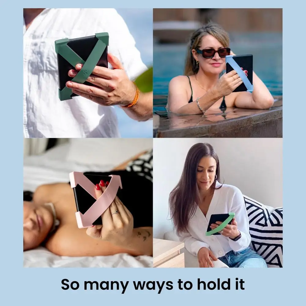 حزام يد آمن من جلد البولي يوريثان مقاس 6-7 بوصات، حامل مقبض عالي المرونة لجهاز Kindle Paperwhite/Kobo/Voyaga/Pocketbook/Tolino #4