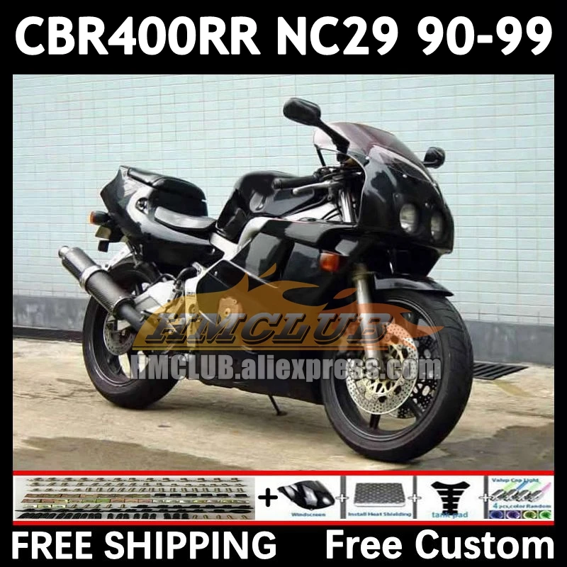 Bodywork For HONDA CBR400 CBR 400 RR 400RR 90 91 92 93 94 104No.49 CBR400RR NC29 1995 1996 1997 factory black 1998 1999 Fairings