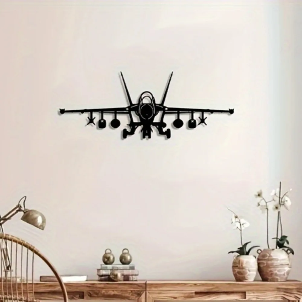 CIFBUY Iron Wall Art EA-18G Growler Military Plane Metal Decor Aviation Sculpture Ornament For Living Room Bedroom Kitchen