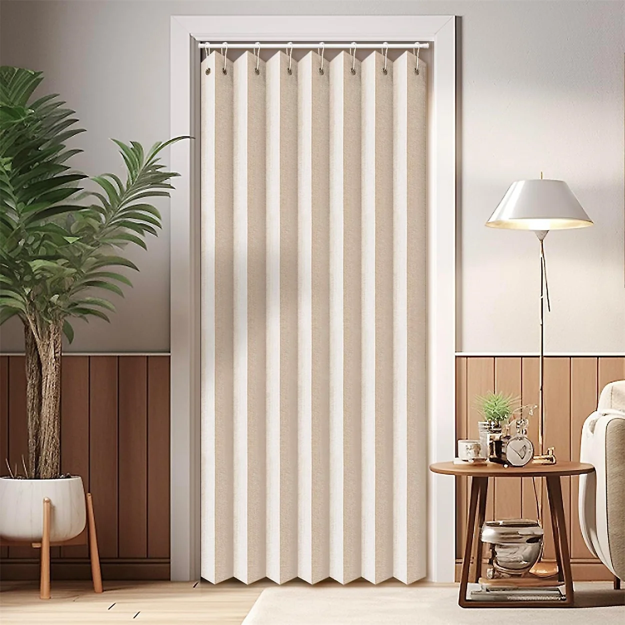 1PC Bwaterproof Fixed Folding Door Curtain Household Cloth Bedroom Fitting Partition Wind Waterproof Thermal Insulation Shield