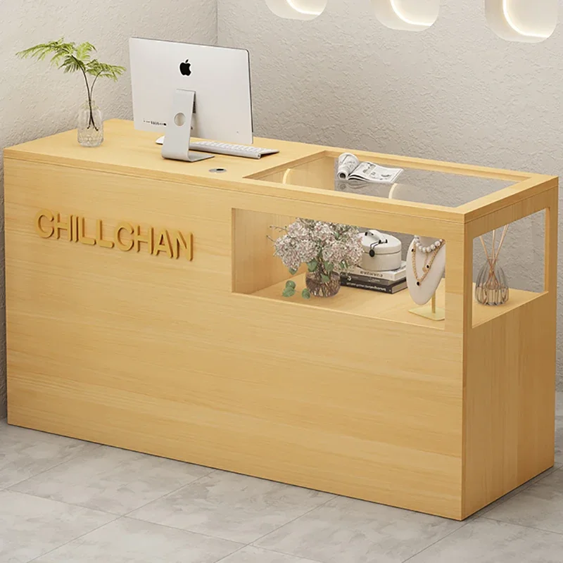 Glamour Salon Bar Counter Luxury  Simple Unique Classic Reception Desk Professional Commercial Mostrador Commercial Furniture