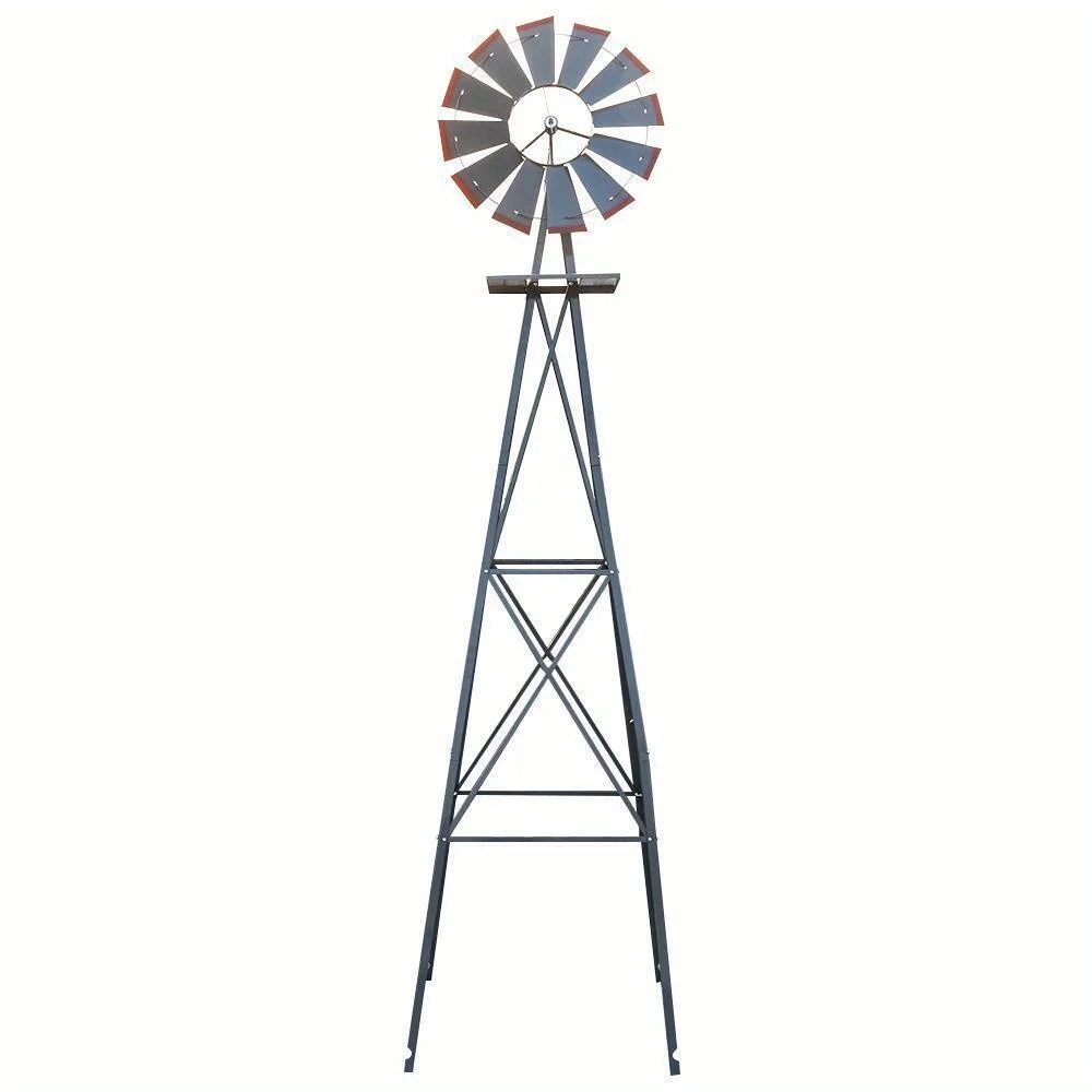 

Tall Windmill Ornamental Wind Wheel Garden Weather Vane /w Tips Patio Yard