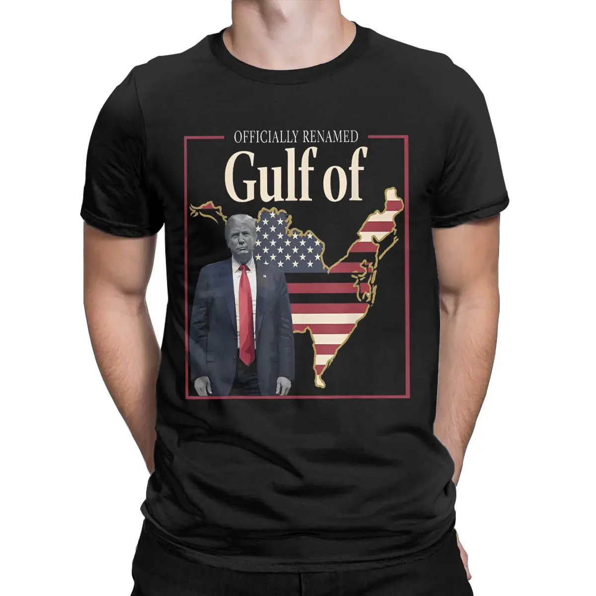 Gulf Of United States Of America Men's T Shirts Donald Trump President Vintage Tees Crew Neck T-Shirt Cotton Plus Size Clothing