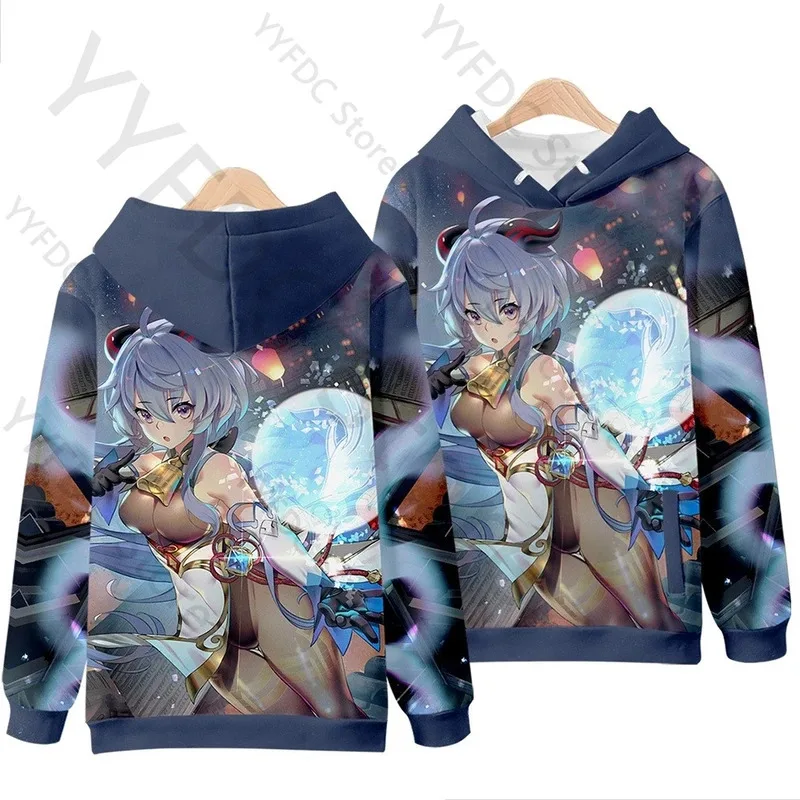 2025 yiyi Genshin Impact Sudadera con capucha mujeres hombres niños Kawaii lindo estampado de vaca sudaderas con capucha Harajuku dibujos animados moda Sudadera con capucha de gran tamaño
