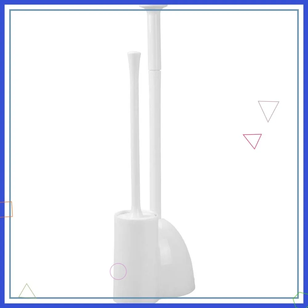 

Modern Toilet Brush and Plunger Set with Holder Caddy - White Aura Collection