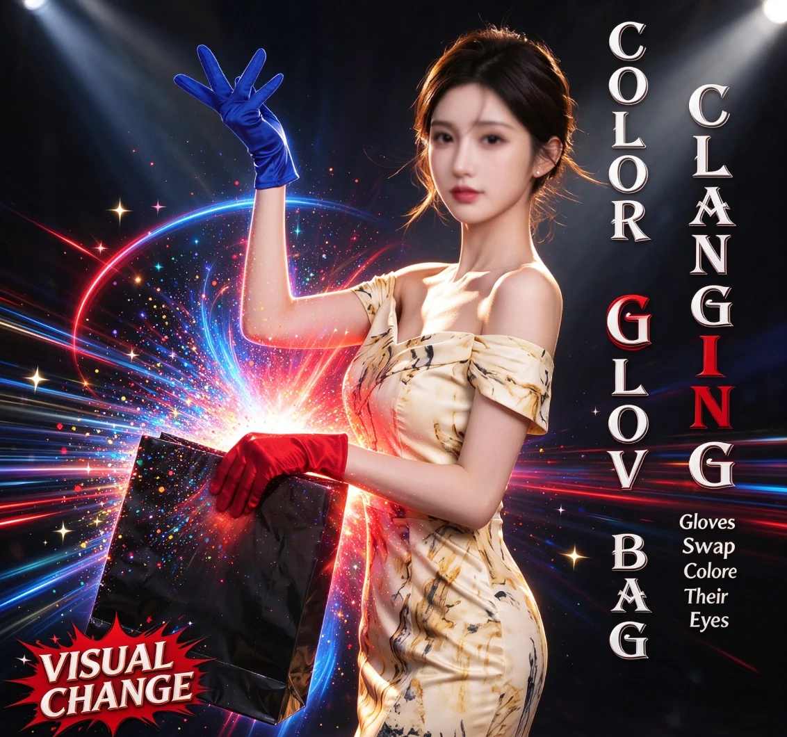 Color Changing Gloves Pocket Version Magic Trick Compact Visual Color Switch Close Up Magician Prop Quick Change Gimmick