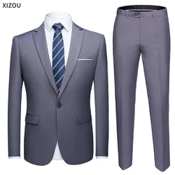 Hochzeitsanzug für Herren, Set, elegante Blazer, formell, 3-teilig, volle Jacken, Weste, Hosen, klassische Business-Mäntel 2024