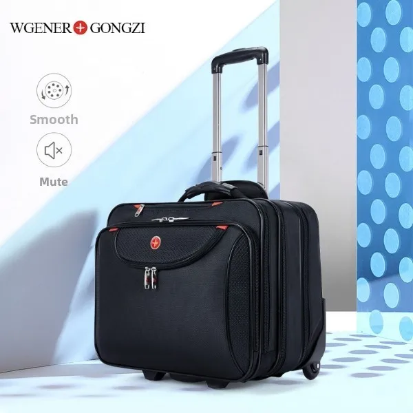 

Front Opening Travel Suitcase Oxford Cloth Zipper Closure Unisex Youth Size 18 Inch Business Carry-On Luggage