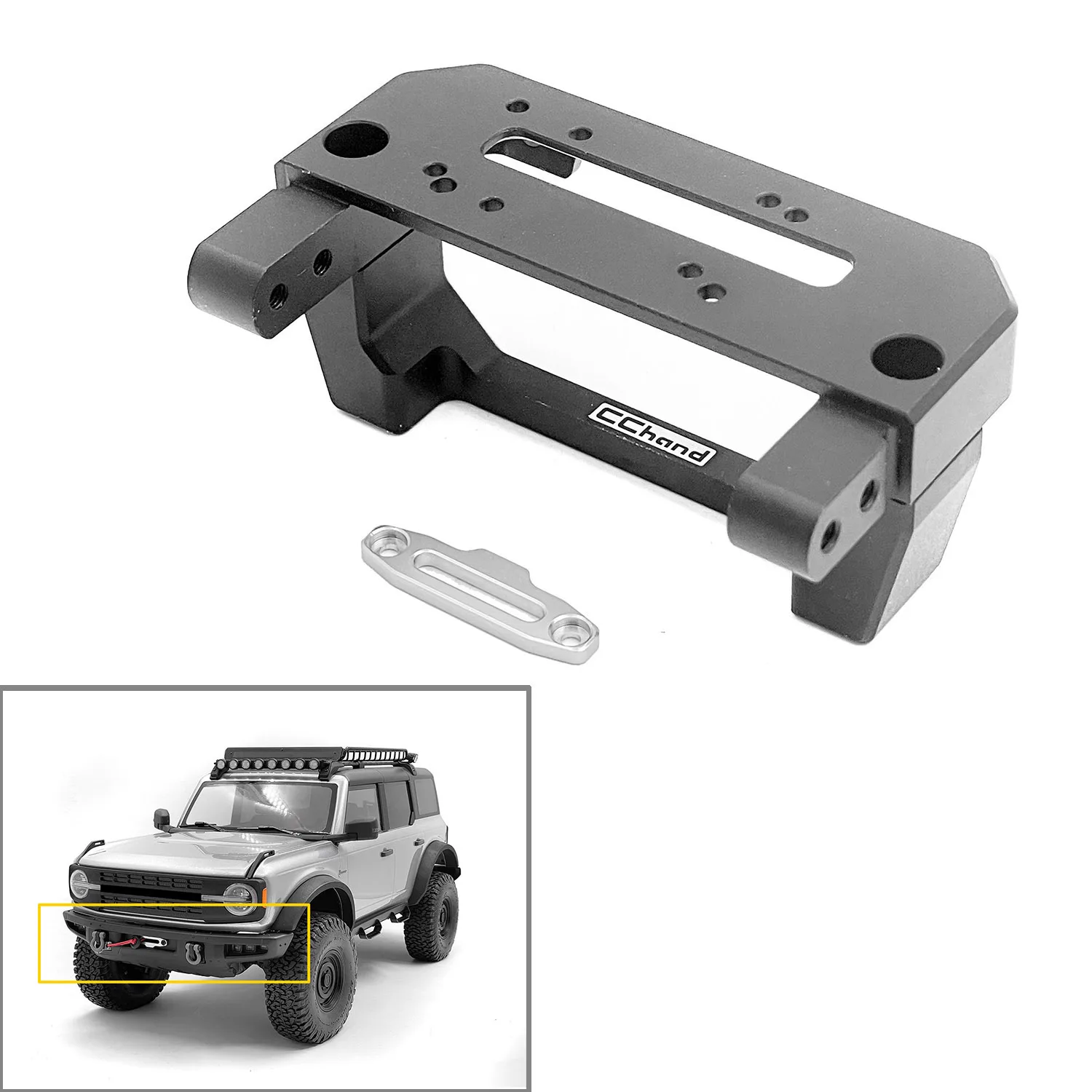 High Strength Front Bumper Winch Mount for 2021 TRX4 1/10 RC Crawler Racing Car Off-road Modification Parts