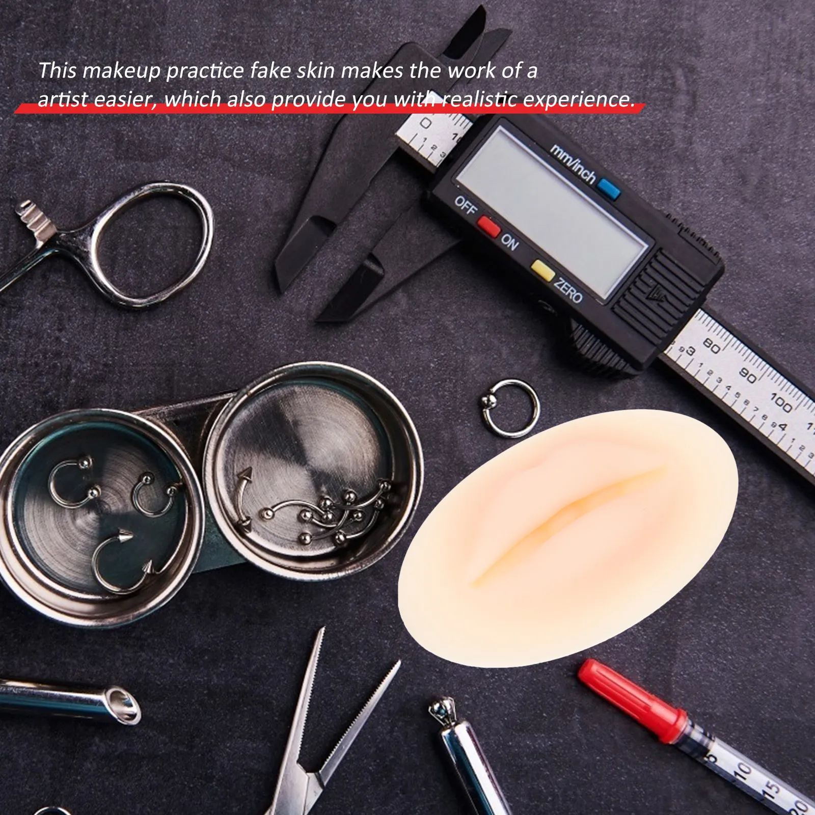 

3D Lip Tattoo Practice Skin Silicone Mouth Fake Skin for Tattoo Artists Makeup Beginners Realistic Lip Practice Tool