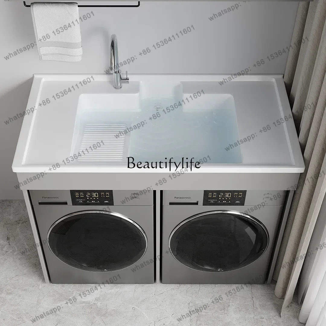 FG Stainless Steel Double Balcony Cabinet Dryer Combination Double Position Integrated Basin With Washboard Customization