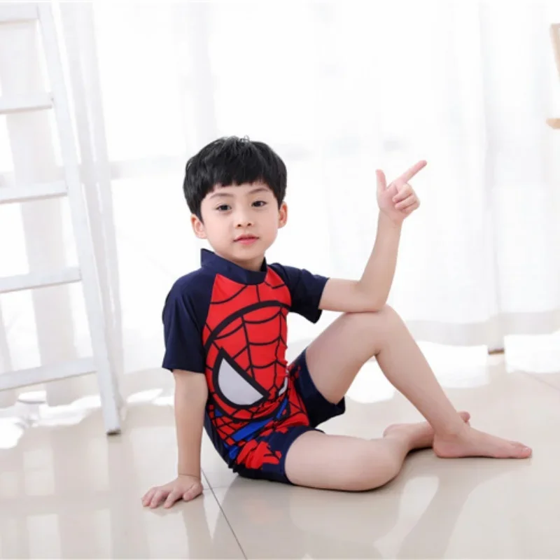 Cosplay Spider-Man Swimwear Boy Cool Cartoon Print Swimsuit Children One Piece Bathing Suit Beachwear Baby Toddler Swimming Suit