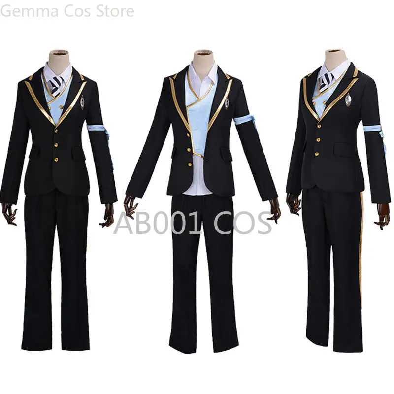 Twisted-Wonderland Azul Ashengrotto Cosplay Costumes Octavinelle School Uniform Suits Jade Leech Floyd Leech Full Outfits