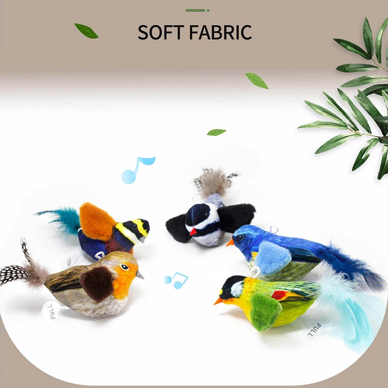 Floppy Bird Cat Toys DIY Cat Wand Toys Cat Tree Cat Tower Toy With Catnip Squeaky Bird Shape Feather Tail Sound Interactive Feat
