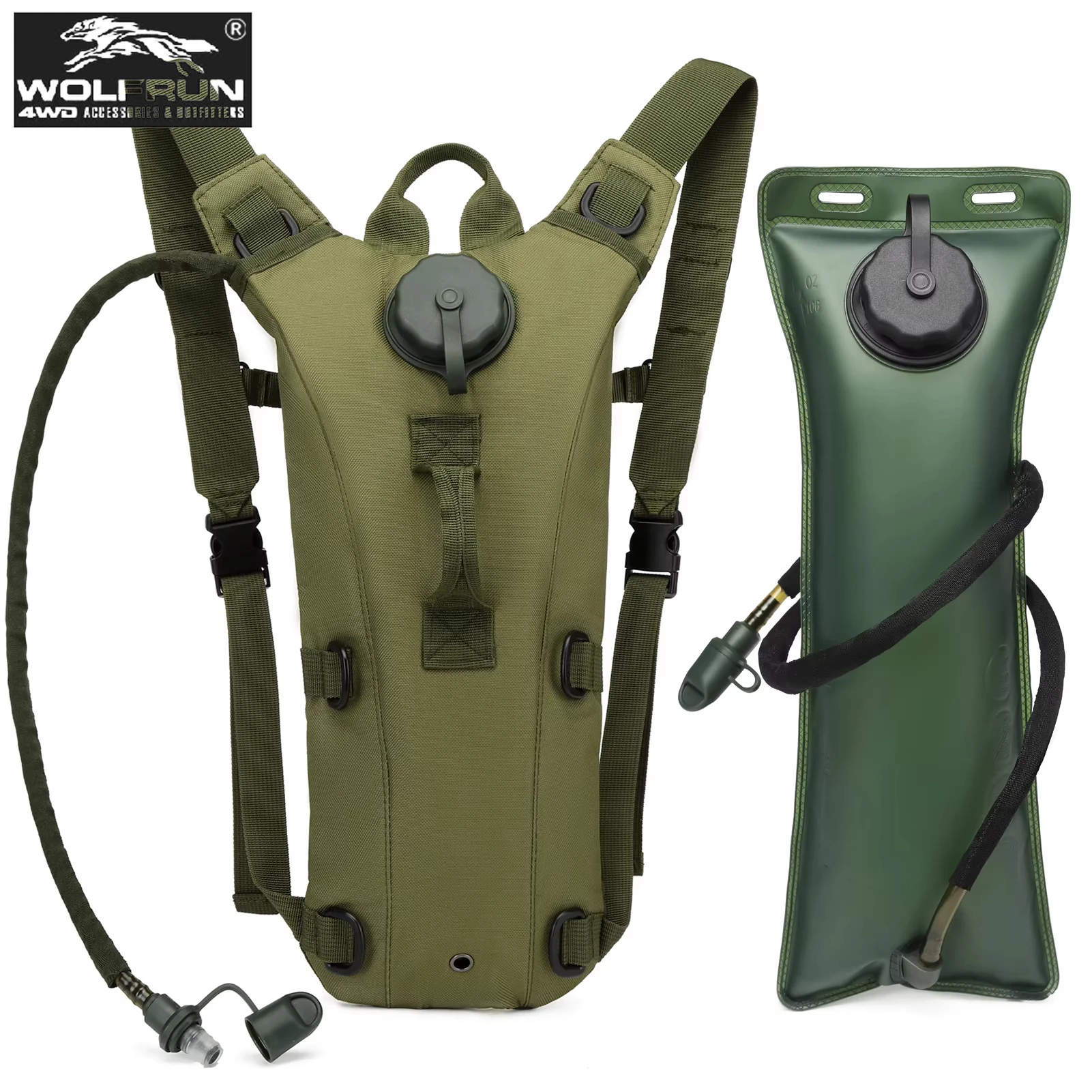 Outdoor-Trinkrucksack, 3 l Wasserblasen-Rucksack, wasserdichter Nylon-Wasserbeutel mit 3-Liter-Blase zum Wandern, Radfahren, Klettern