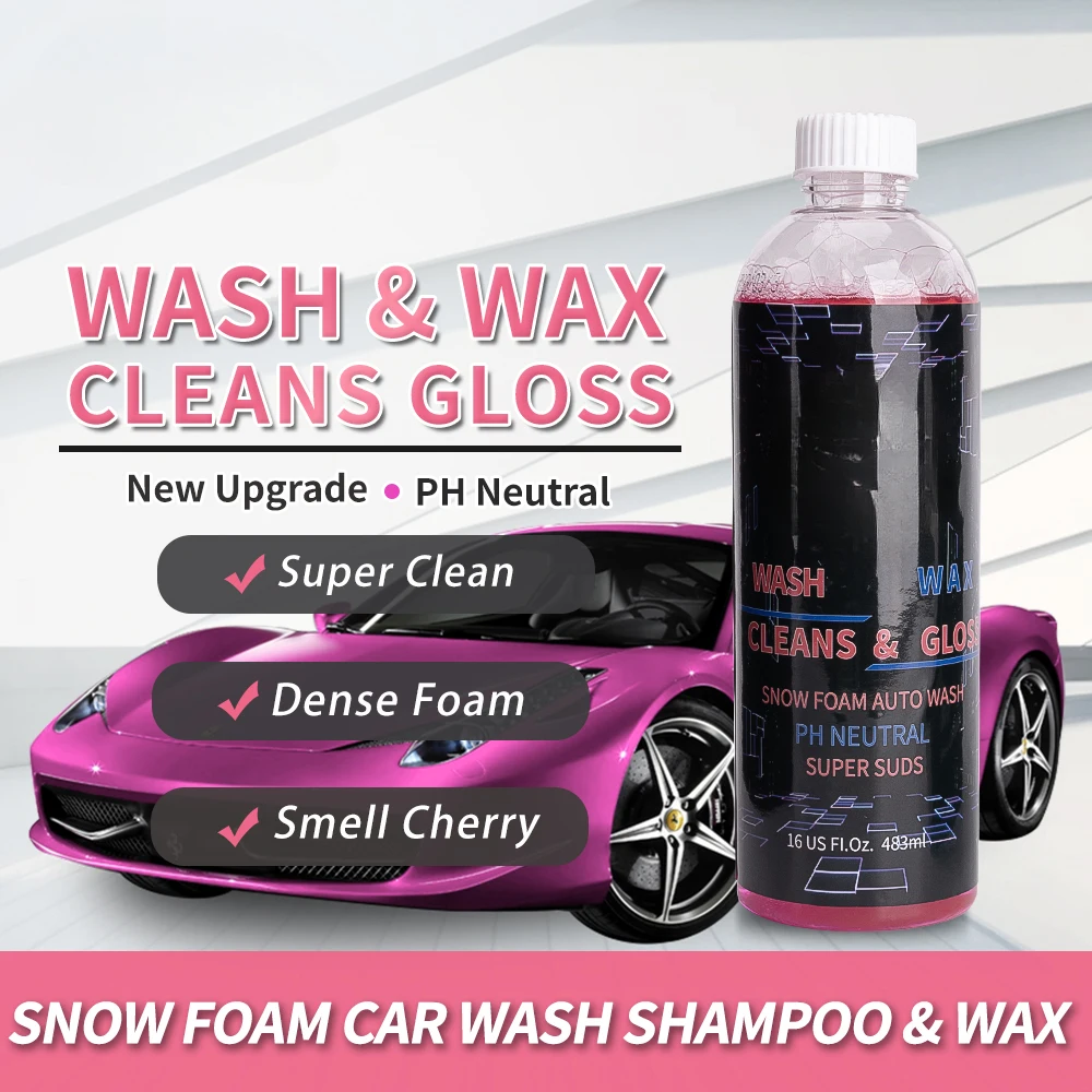 Cherry Snow Foam Car Wash Shampoo & Wax Auto Wash Soap Works with Karcher Bosch Snow Foam Lance / Foam Cannons or Bucket Washes