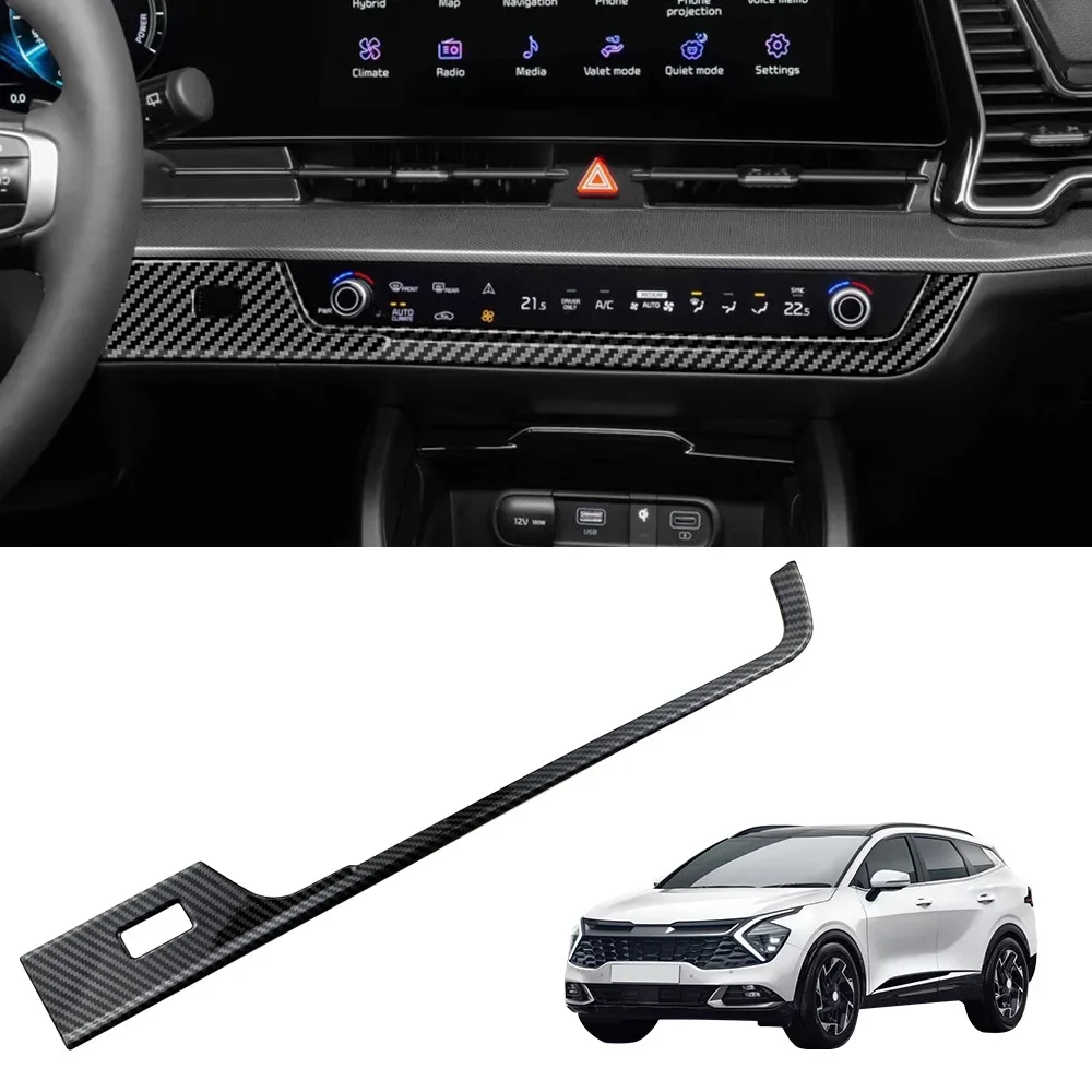 Air Conditioning AC Switch Panel Frame Cover Sticker for Kia Sportage NQ5 5 2022 2023 2024 Decoration Strip Interior Accessories
