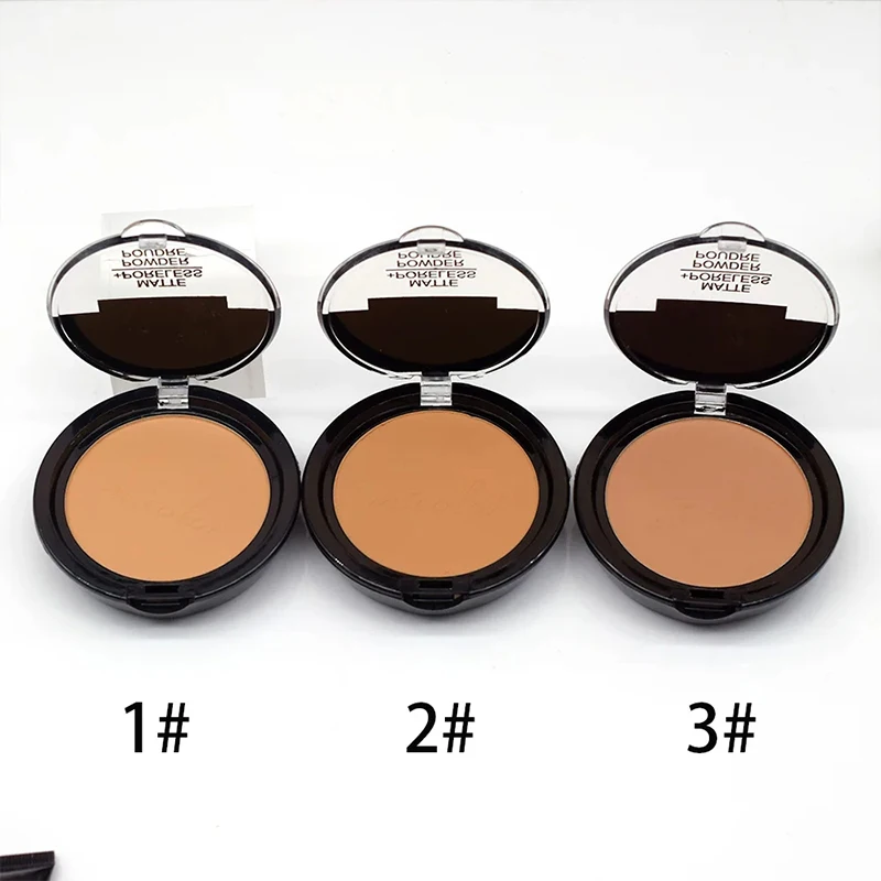 30G 2 In 1 Matte Zwarte Huid Poreless Poeder Vloeibare Foundation Gezicht Waterdichte Olie-Controle Concealer Basiscrème Cover Make-Up Set