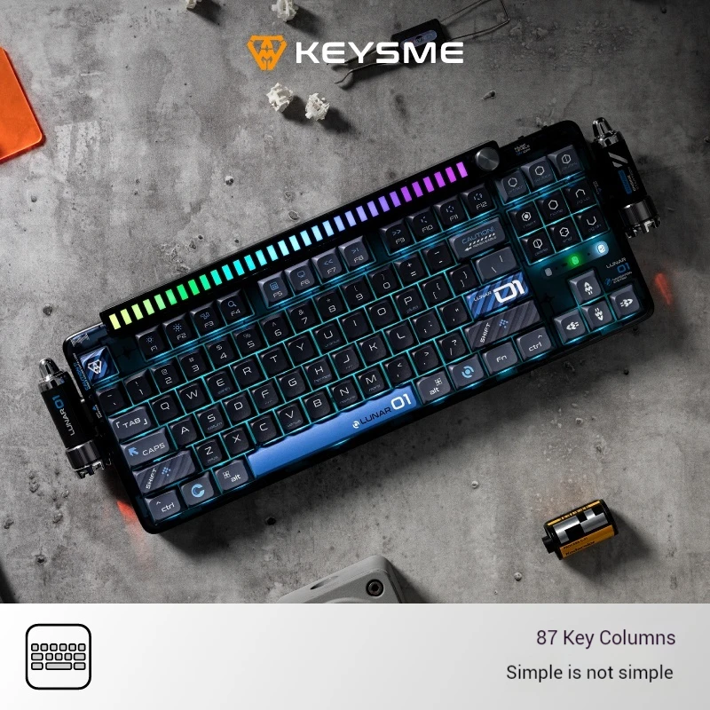 Keysme Lunar01 Mechanical Keyboard 3mode Wireless Bluetooth Cnc Custom Aluminum Alloy Gasket Rgb Light Game Laptop Structure