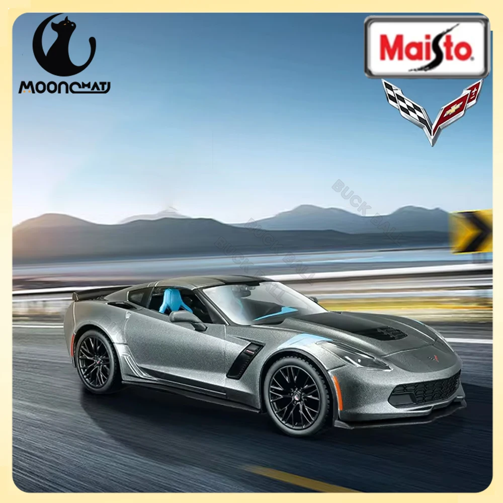 

Спортивная модель Maisto 1:24 Corvette из цинкового сплава для автомобилей Chevrolet, Коллекция спортивных автомобилей из литого под давлением, роскошный подарок на день рождения для мальчика