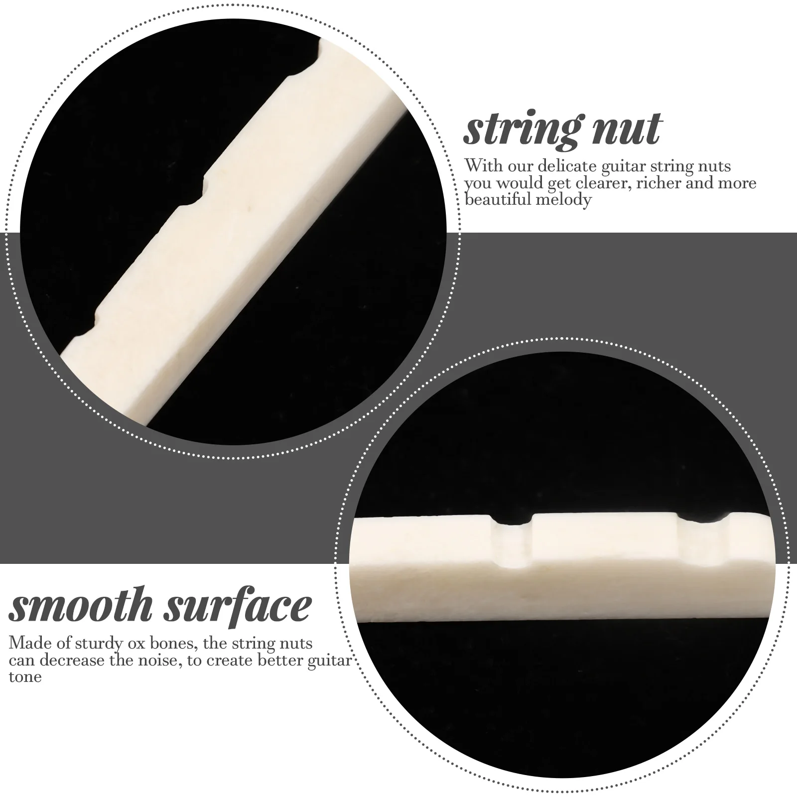 

2pcs Ox Bone String Nuts Durable Replacement Bridge Saddle Accessories For Electric Guitar Sustain Upgrades Guitar Accessory