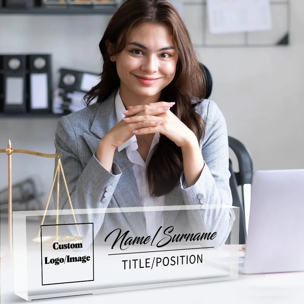 Custom Text/Logo Office Desk Decor, Ideal Gift for Coworkers, Nurses & Teachers, Employee Appreciation & Office Accessories