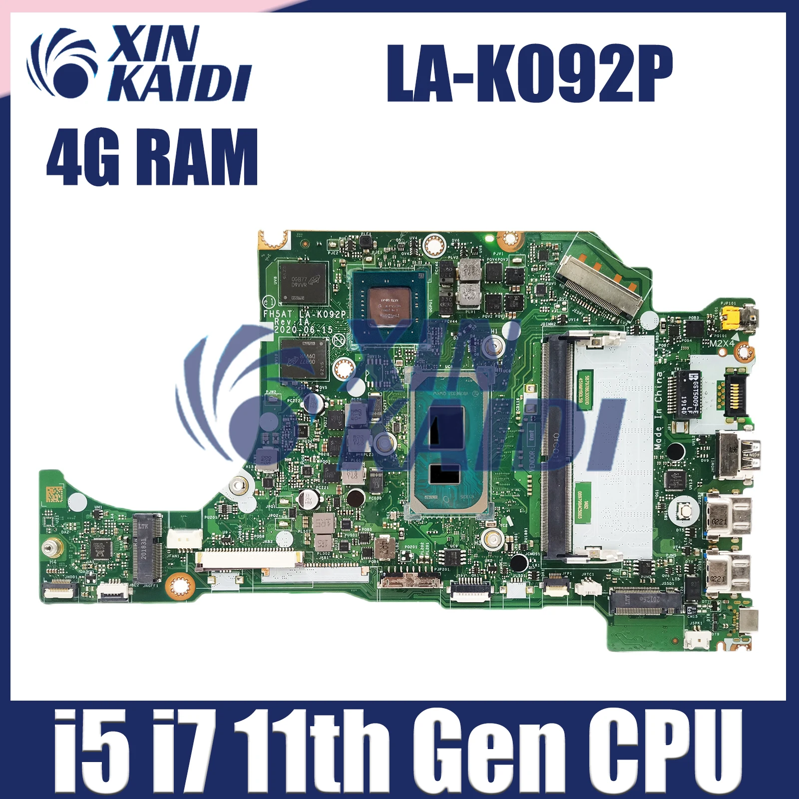 

Computer Mainboard For Acer Aspire A515-56 A515-56G LA-K092P Laptop Motherboard NBAAP11004 i7-1165G7 CPU MX350-2G GPU 4GB RAM