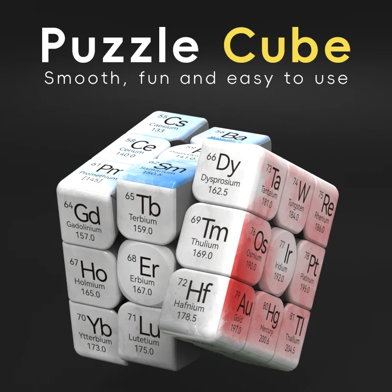 Chemical Elements 3x3 Cube，The Periodic Table Cube，Chemistry Cube 3x3 Speed Cube，Puzzle Magic Cube 3x3x3 Puzzle