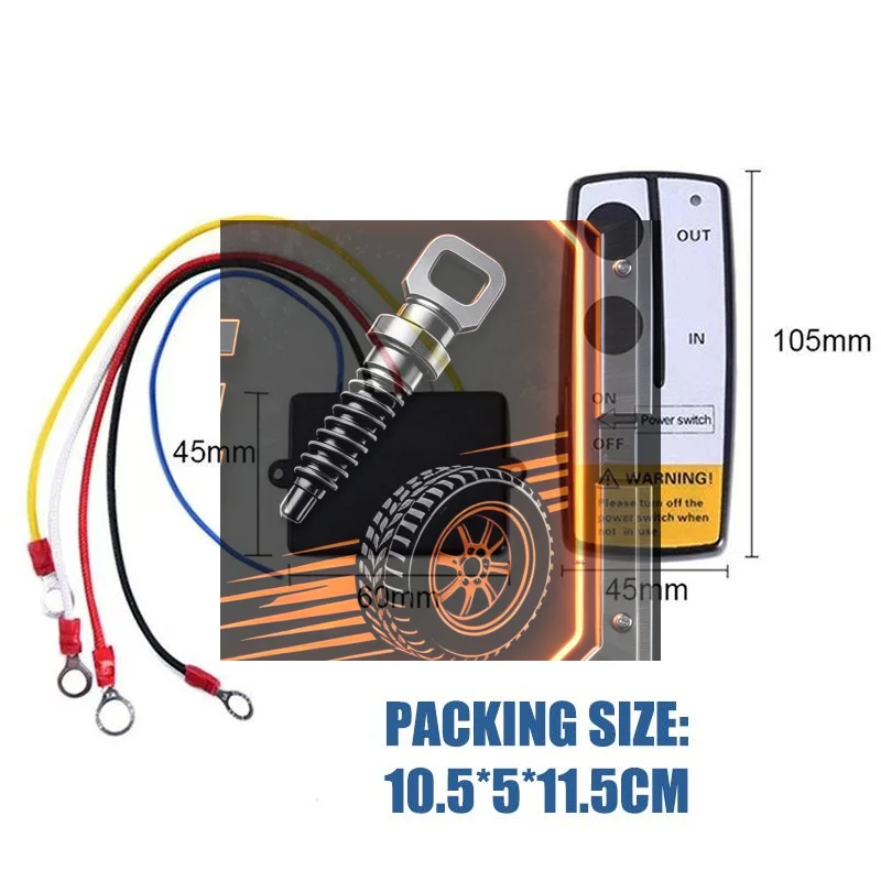 Wireless Winch Remote Control Switch Kit 12/24V Easy Operation Handset for Truck ATV SUV Outdoor Recovery Tasks
