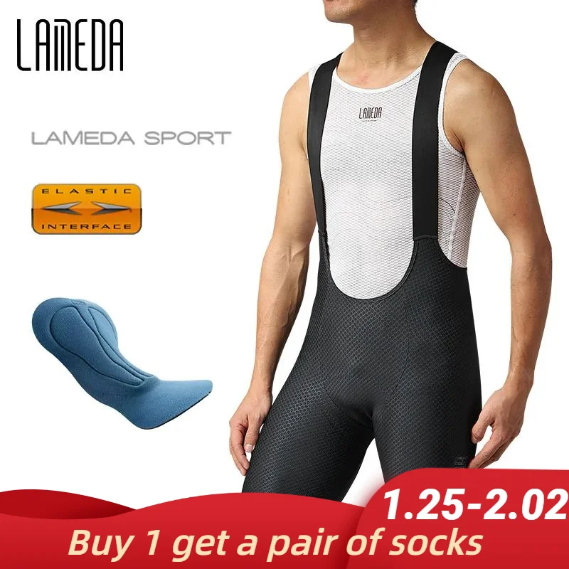 Lameda Bike Shorts Ei Double Arrow Seat Cushion Men Cycling Bibs Shorts Long Riding Biking Clothing Man Cycling Clothes