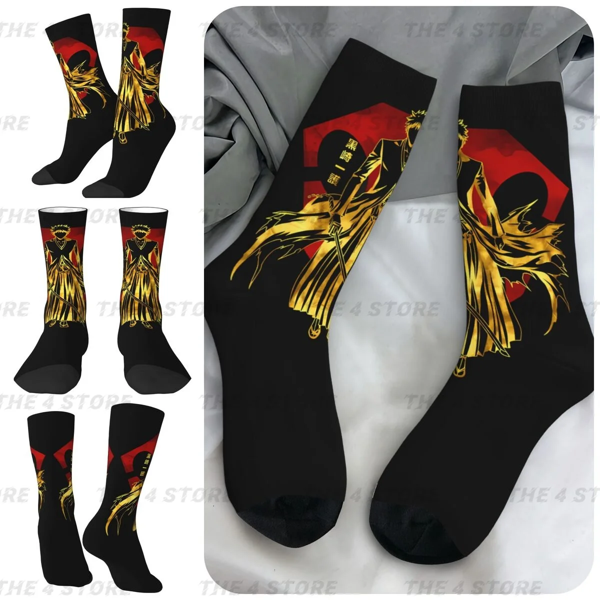 High elasticity polyester fiber 3D printing cosy Unisex Hiking Bleach Zaraki Kenpach Interesting Four Seasons Socks