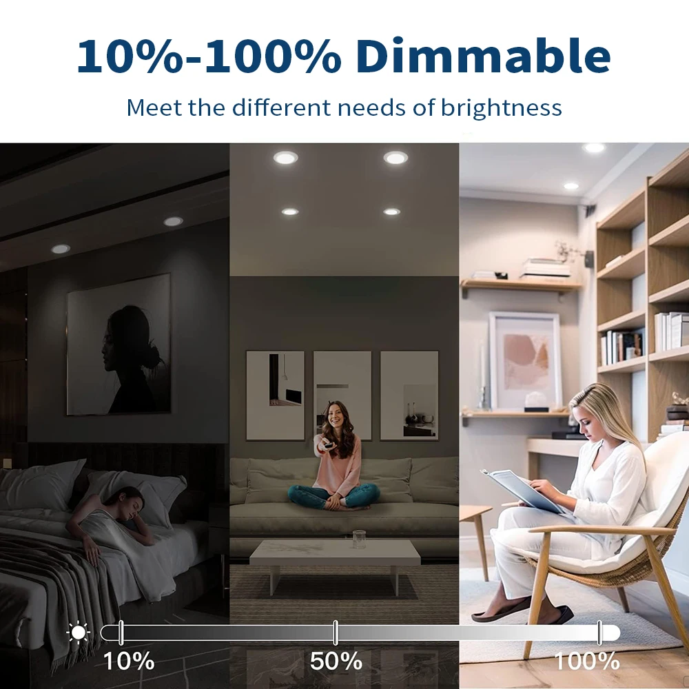 6pcs/Lot Dimmable Led Downlight 5W 9W 12W 15W Recessed Round Ceiling Light LED Panel Lamp Down Lights Spotlight Indoor Lighting