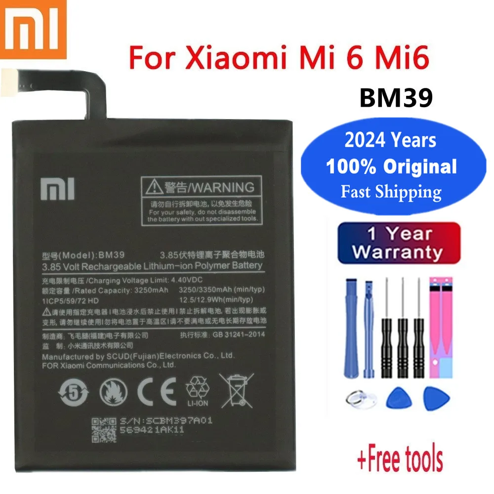 2024 Years Mi Original Battery For Xiaomi Redmi Note 4 4X 5 6 7 8 8T 9 9T Pro Mi6 Mi9 Pocophone Poco M3 X3 Pro Battery Bateria