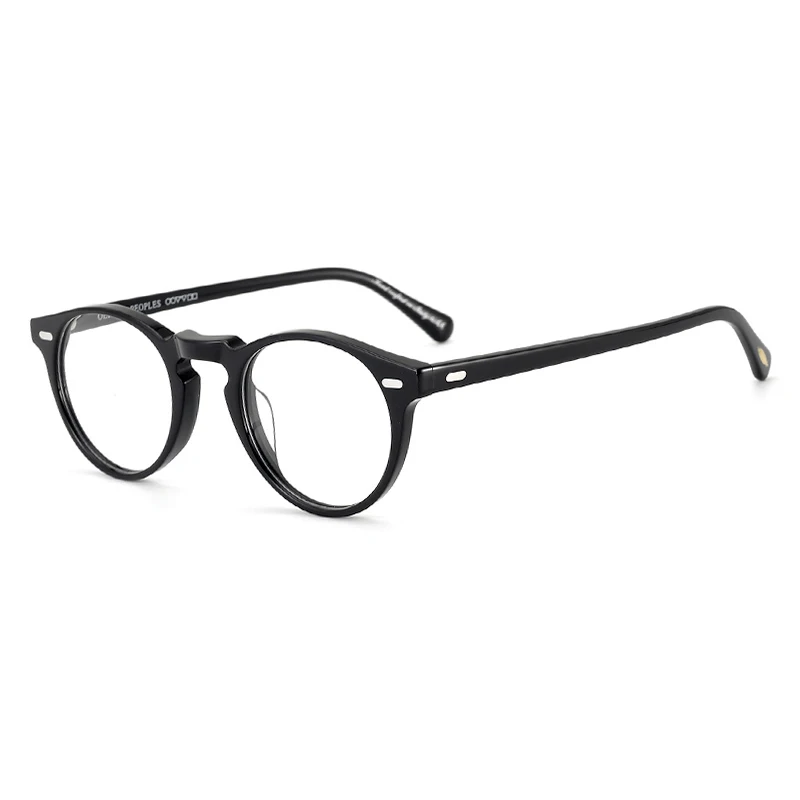 Small and medium-sized face glasses OV5186 round tortoise shell black plate myopia glasses frame men's and women's plain glasses