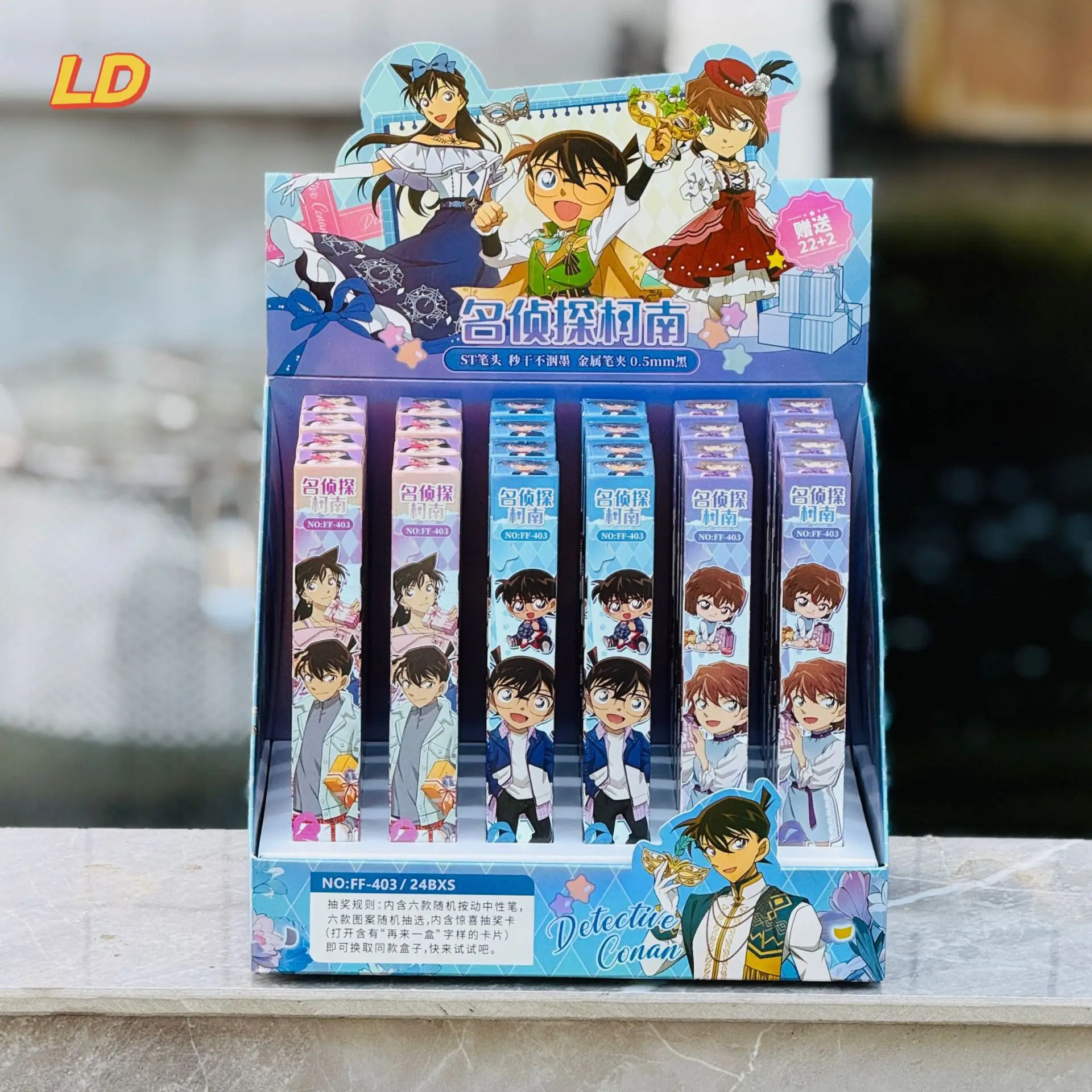 

New model Conan Gel Pen 0.5MM Black Ink Cartoon Anime Retractable Pen School Student Supply Kid Gift Office Stationery