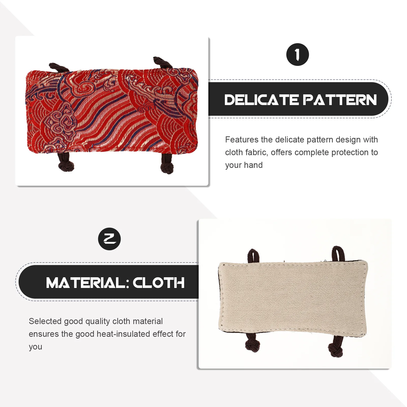 

Теплоизоляционная крышка ручки чайника, тканевый материал, защита от ожогов для ручек чайника, кухонные гаджеты, универсальный рукав