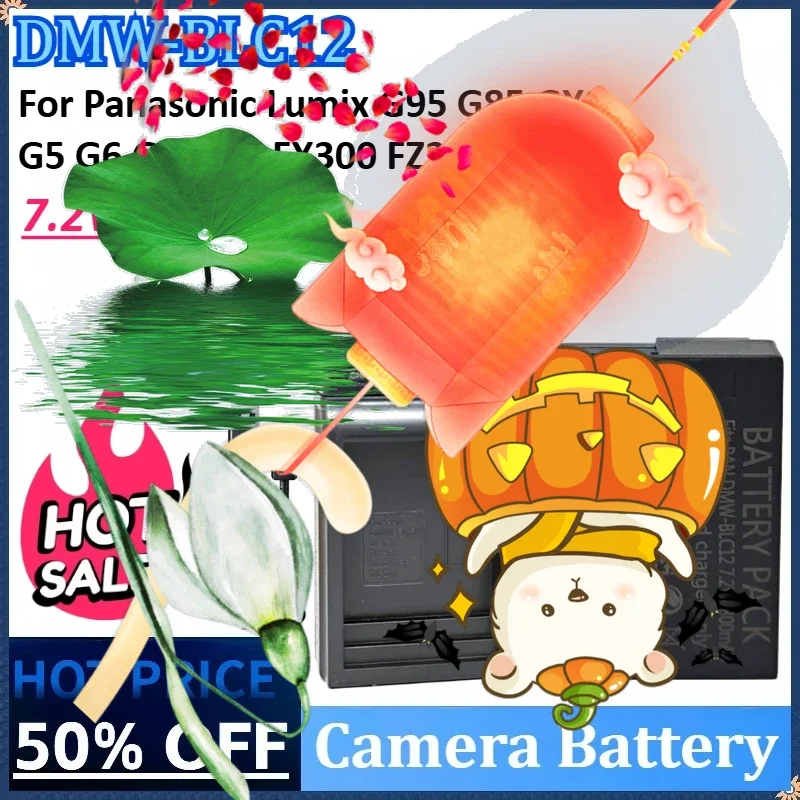 

New DMW-BLC12 7.2V 1800mAh Camera Battery with USBType-C Charger for Panasonic Lumix G95 G85 GX8 G5 G6 G7 GH2 FX300 FZ200 FZ1000