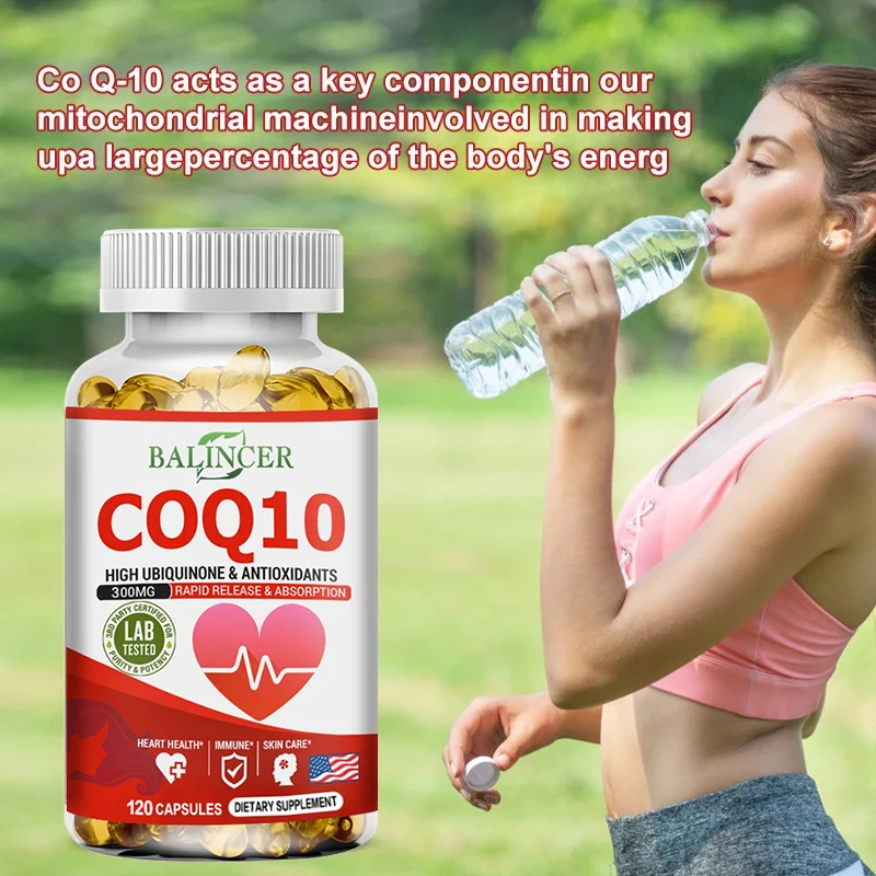 Balincer Organic Coenzyme Q10 Capsules - Supports Energy Production, Core System Health, Supports Immunity - Dietary Supplement